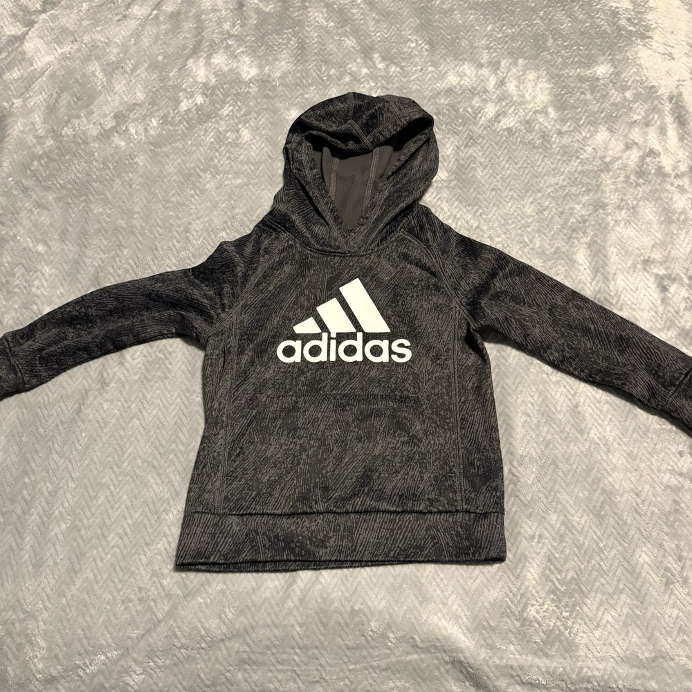 Youth Adidas Size 4 Adidas hoodie sweatshirt Gray White